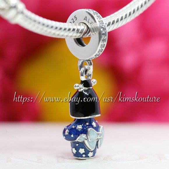 Pandora Sterling Silver Charm Japanese Doll in Blue Kimono 798595C01 - Picture 5 of 5